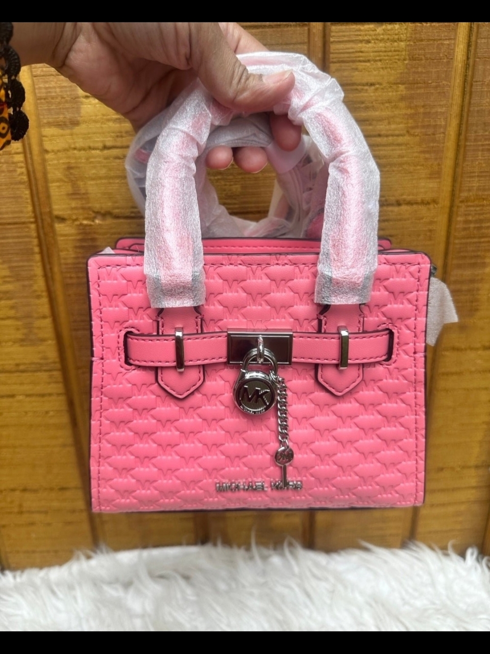 NWT Michael Kors Hamilton Mini Satchel Crossbody Tea Rose